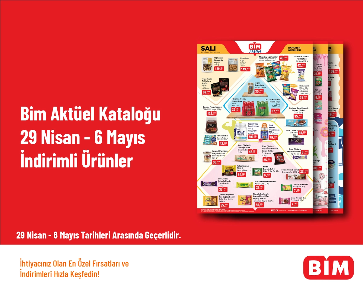 Bim Aktüel Kataloğu - 29 Nisan - 6 Mayıs İndirimli Ürünler Bim Aktüel Kataloğu - 29 Nisan - 6 Mayıs İndirimli Ürünler