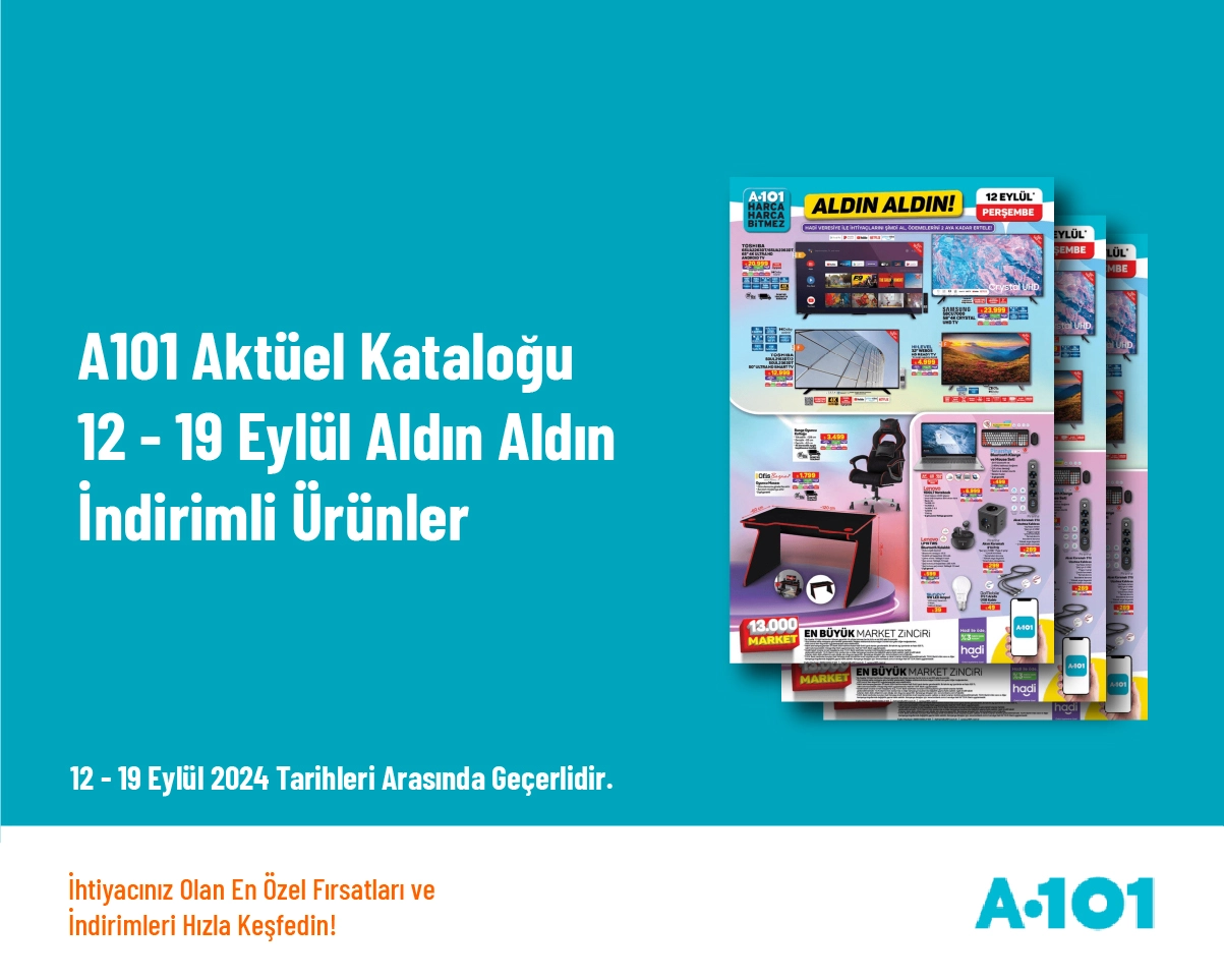 A101 Aktüel Kataloğu - 12 - 19 Eylül Aldın Aldın İndirimli Ürünler