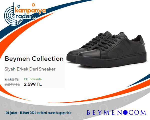 Beymen Collection Siyah Erkek Deri Sneaker