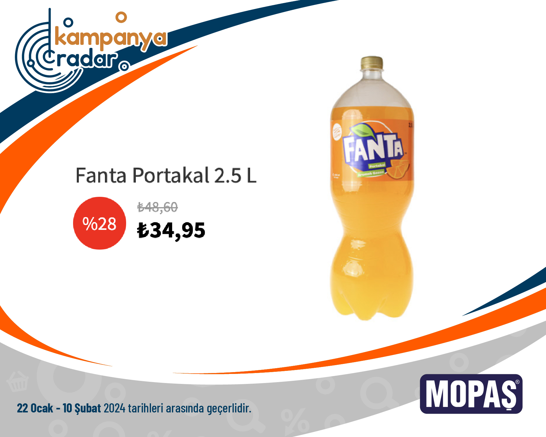 Mopaş Fanta Portakal 2.5 L İndirimi