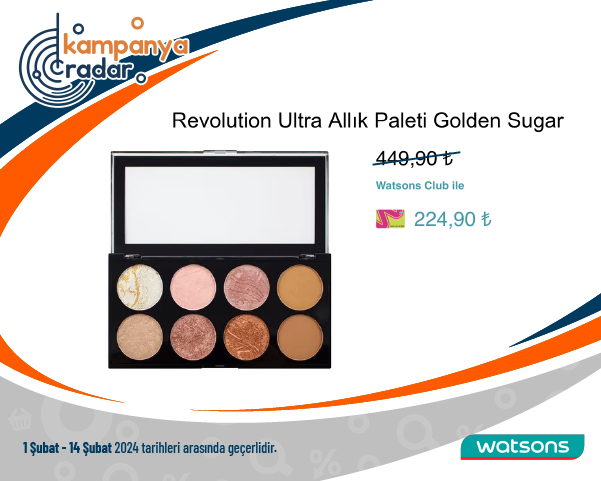 Watsons Revolution Ultra Allık Paleti Golden Sugar