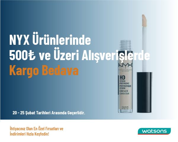 NYX Ürünlerinde 500 TL ve Üzeri Alışverişlerde Kargo Bedava