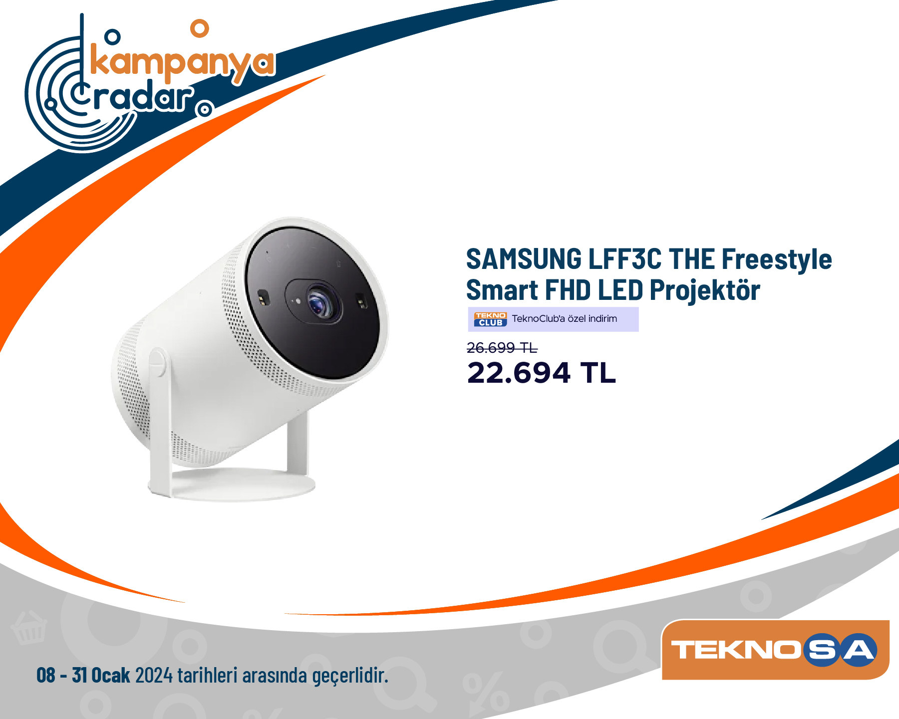 Samsung SAMSUNG LFF3C THE Freestyle Smart FHD LED Projektör