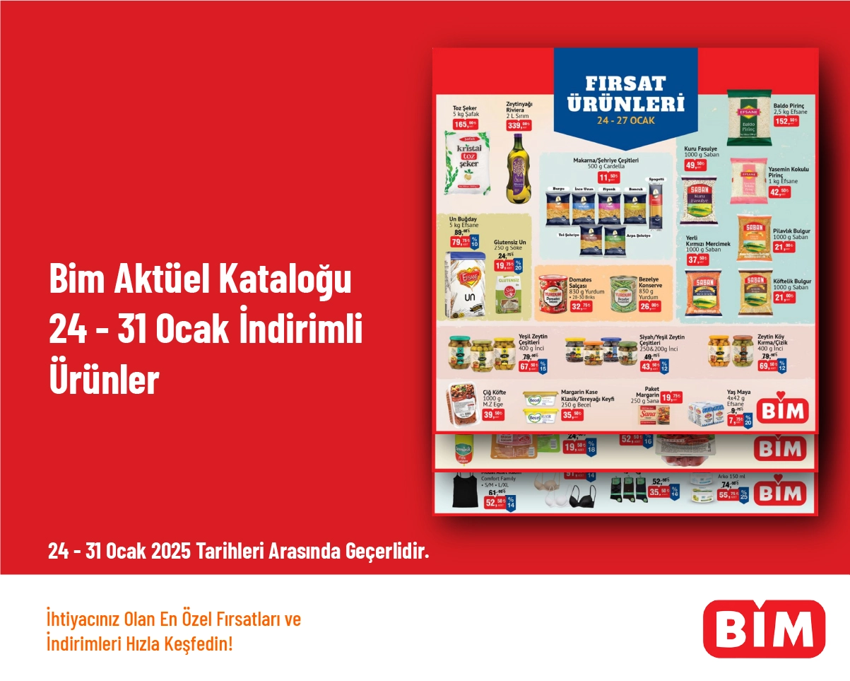 Bim Aktüel Kataloğu - 24 - 31 Ocak İndirimli Ürünler Bim Aktüel Kataloğu - 24 - 31 Ocak İndirimli Ürünler