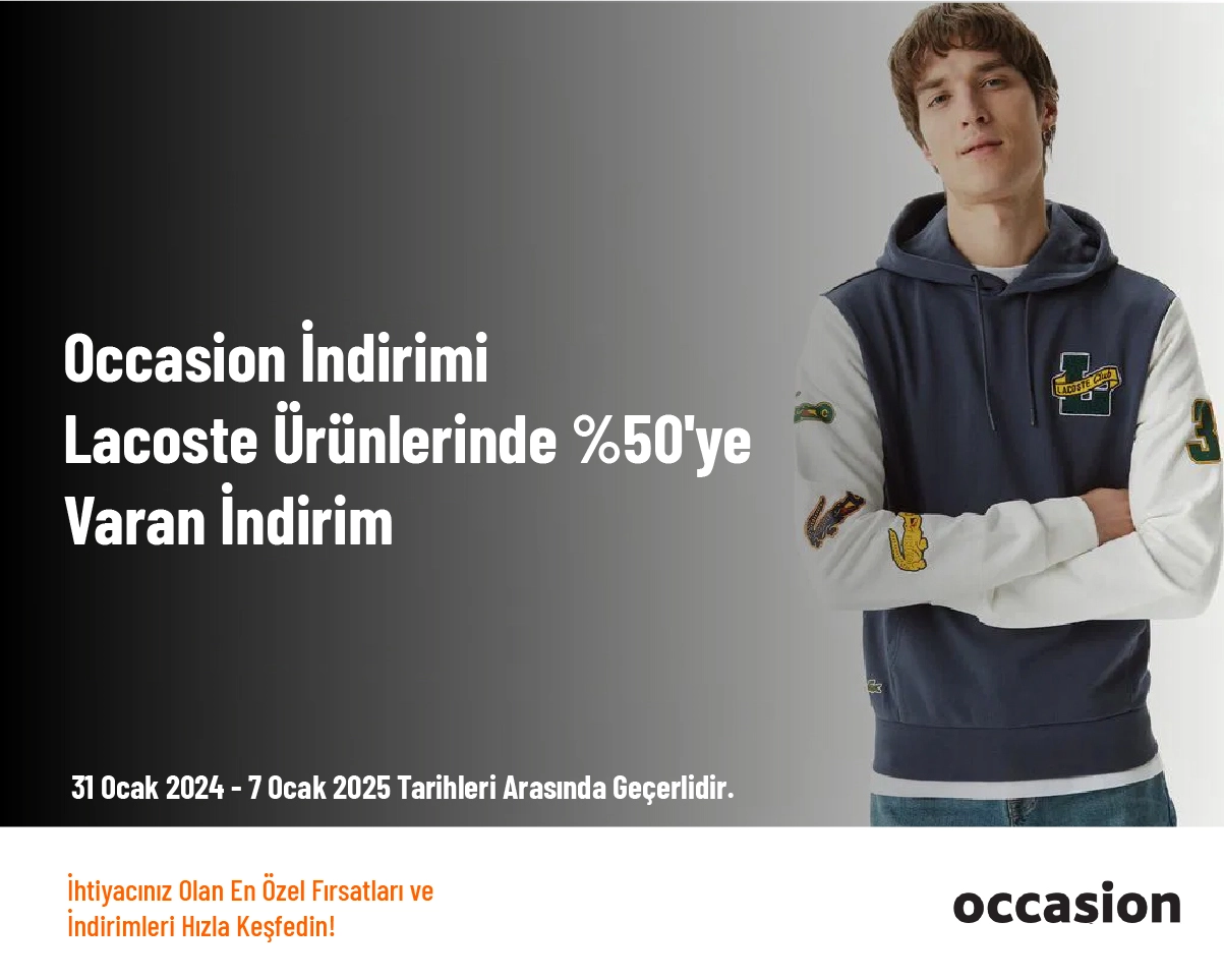 Occasion İndirimi - Lacoste Ürünlerinde %50'ye Varan İndirim