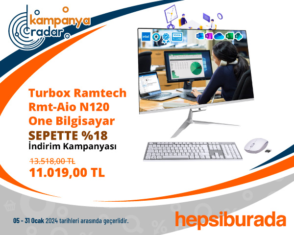 Turbox Ramtech Rmt-Aio N120 I5 5.nesil 8gb Ram 240GB SSD 21.5 All In One Bilgisayar
