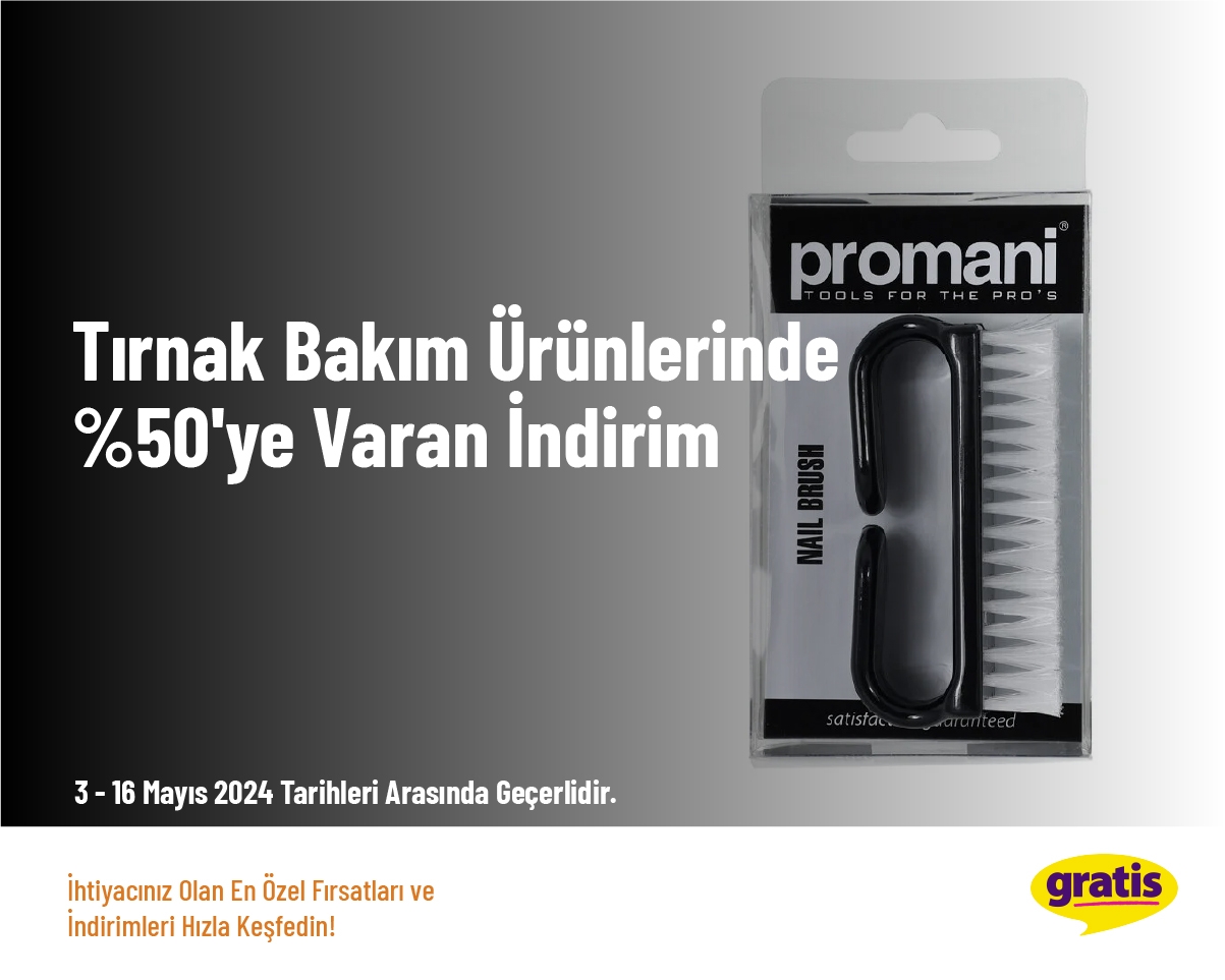 Tırnak Bakım Ürünlerinde %50'ye Varan İndirim Tırnak Bakım Ürünlerinde %50'ye Varan İndirim