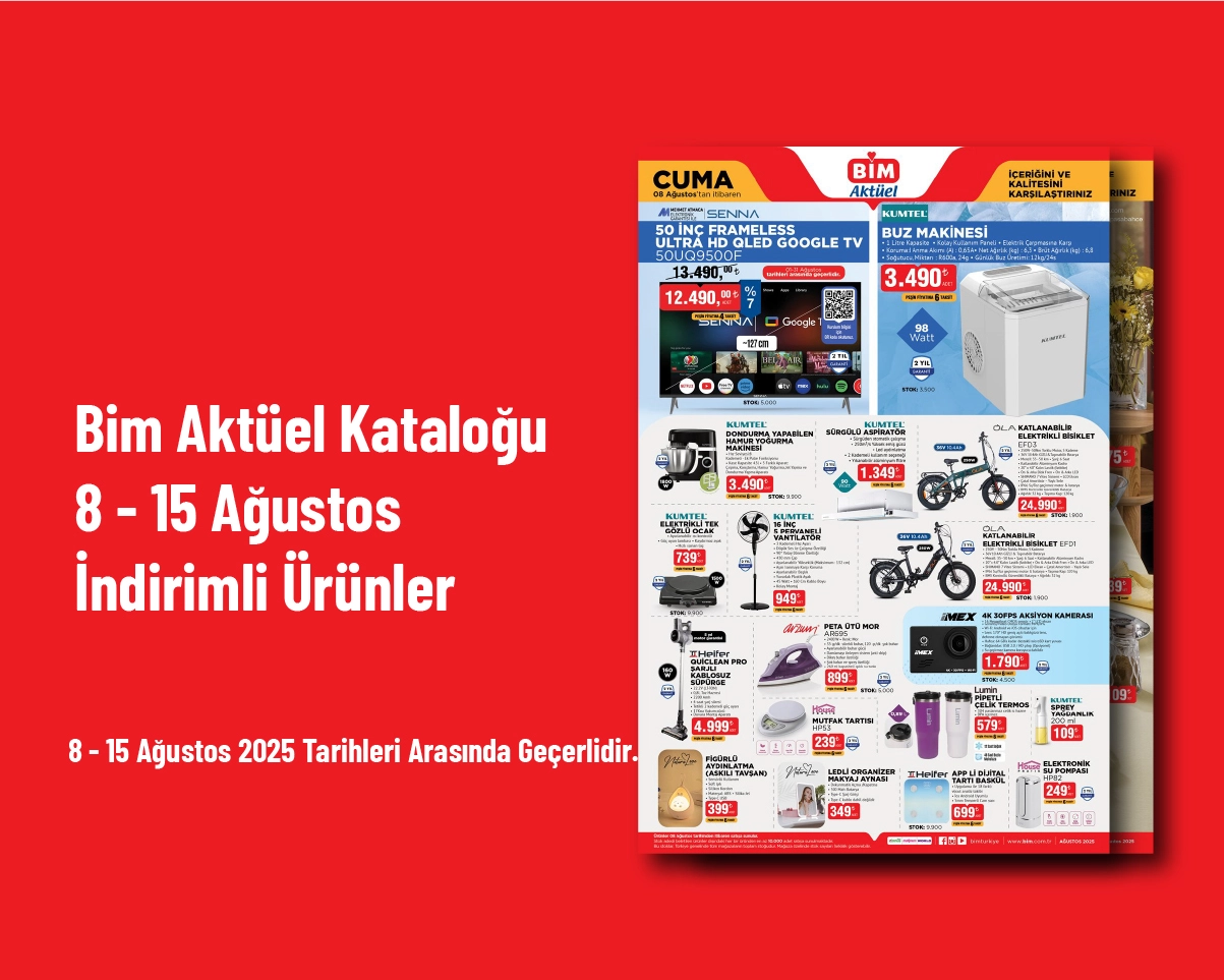 Bim Aktüel Kataloğu - 8 - 15 Ağustos İndirimli Ürünler Bim Aktüel Kataloğu - 8 - 15 Ağustos İndirimli Ürünler