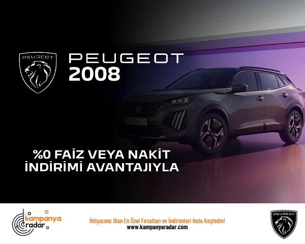 PEUGEOT 2008, %0 faiz veya nakit indirimi avantajıyla