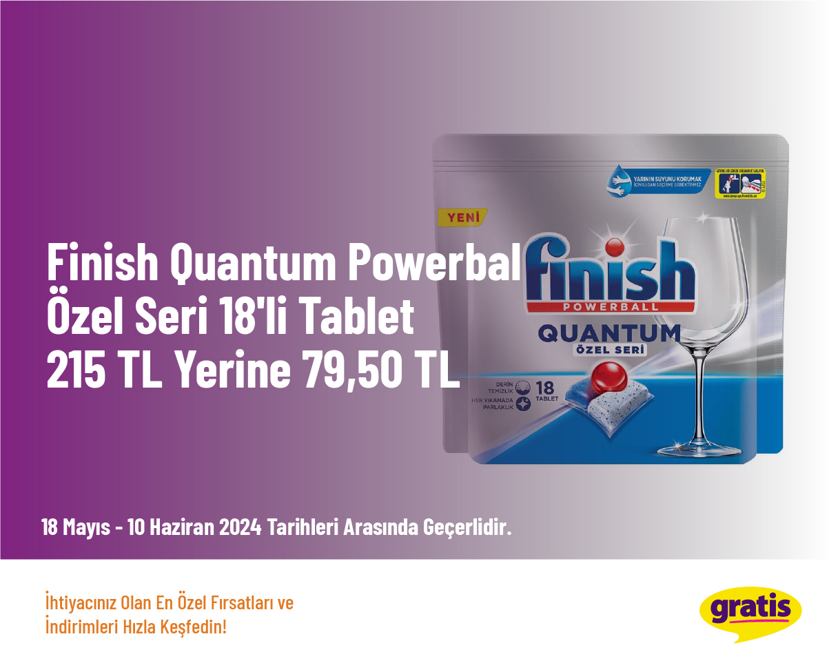 Finish Quantum Powerball Özel Seri 18'li Tablet 215 TL Yerine 79,50 TL