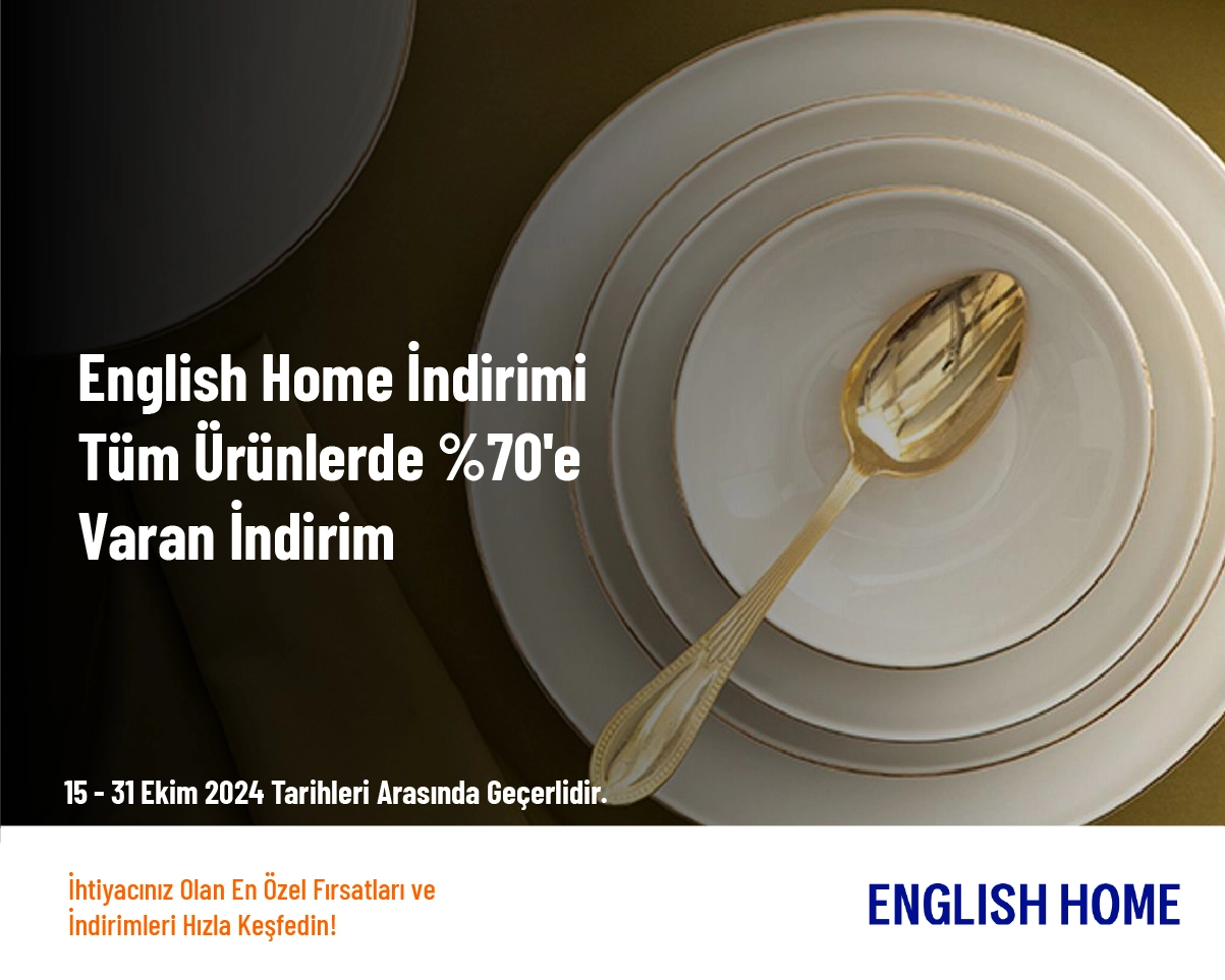 English Home İndirimi - Tüm Ürünlerde %70'e Varan İndirim