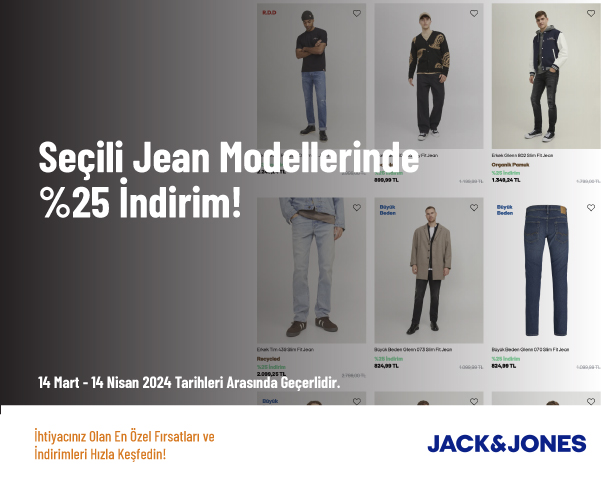 Seçili Jean Modellerinde %25 İndirim