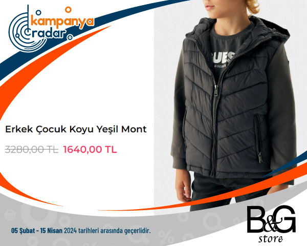 Erkek Çocuk Koyu Yeşil Mont