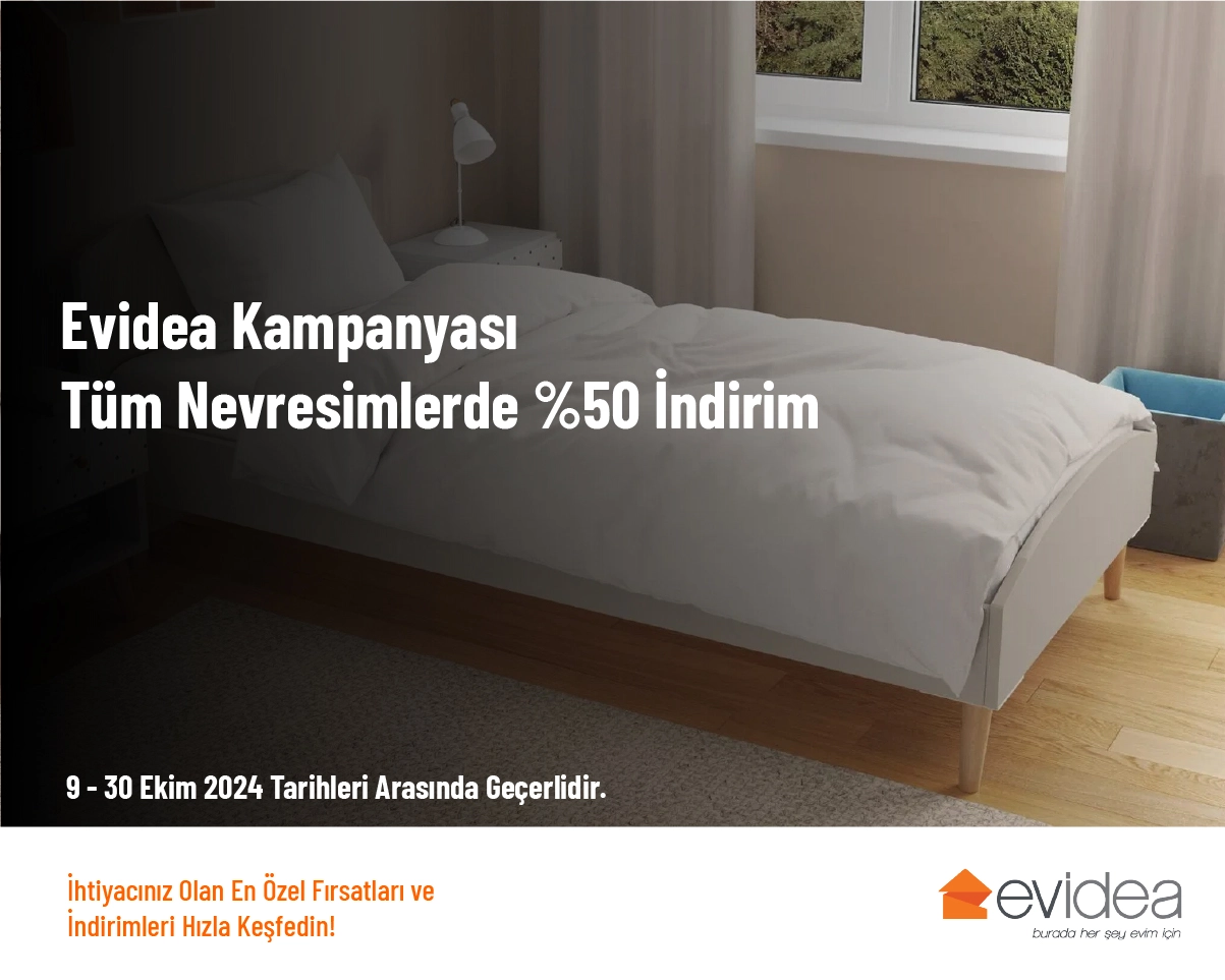 Evidea Kampanyası - Tüm Nevresimlerde %50 İndirim