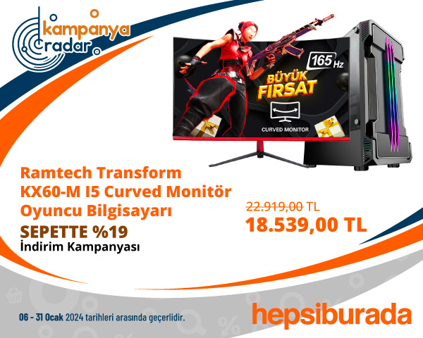 Ramtech Transform KX60-M I5 12400F RX6600 23.6 Curved Monitör Oyuncu Bilgisayarı