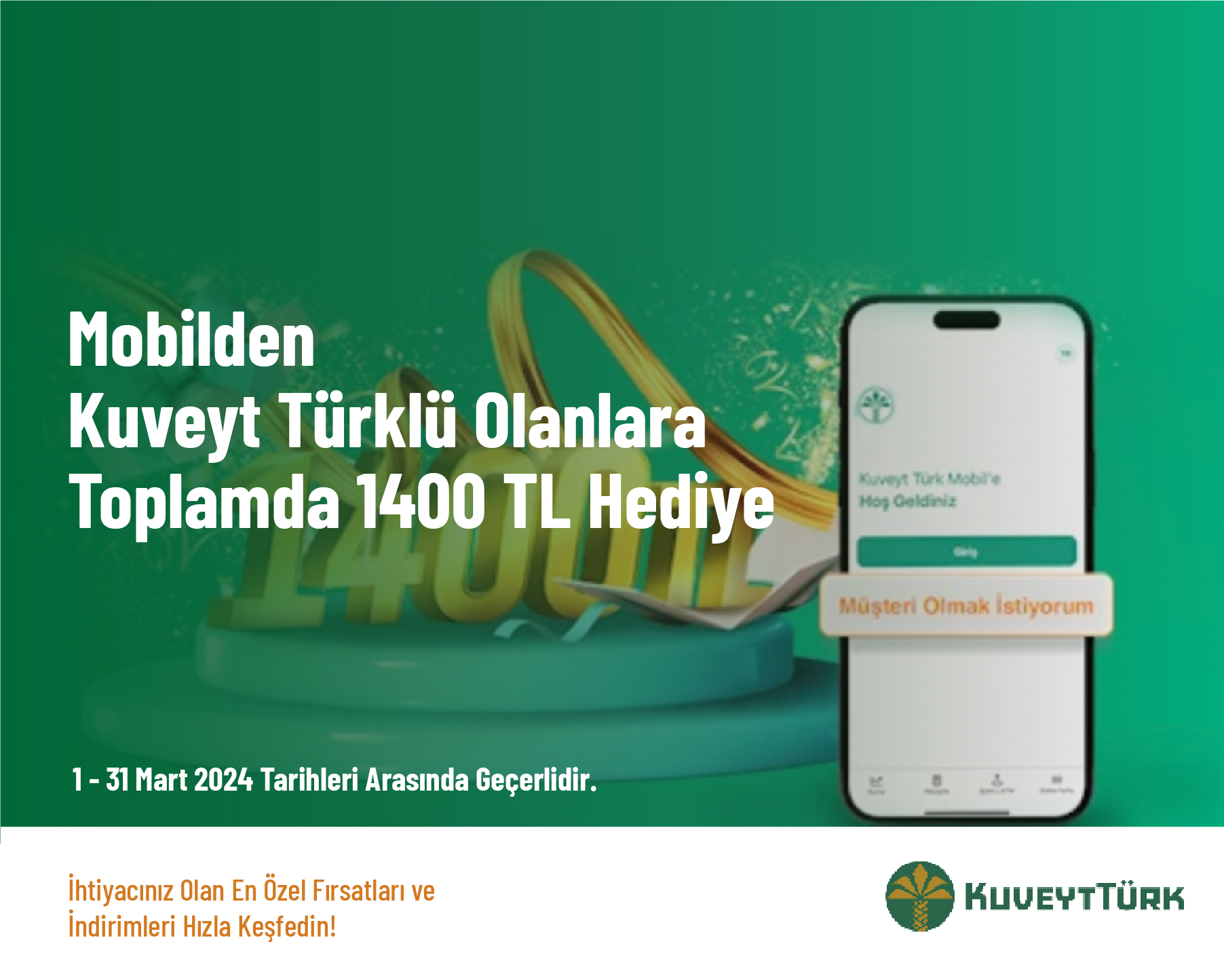 Mobilden Kuveyt Türklü Olanlara Toplamda 1400 TL Hediye