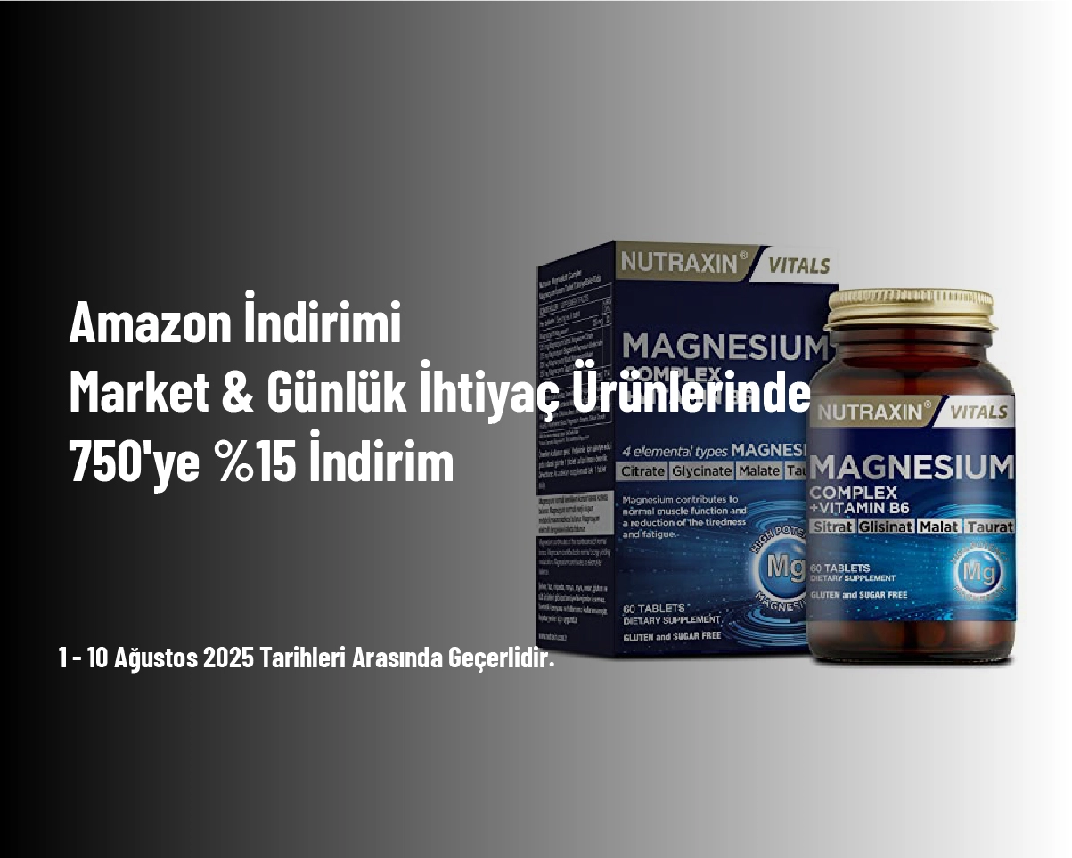 Amazon İndirimi - Market & Günlük İhtiyaç Ürünlerinde 750'ye %15 İndirim Amazon İndirimi - Market & Günlük İhtiyaç Ürünlerinde 750'ye %15 İndirim