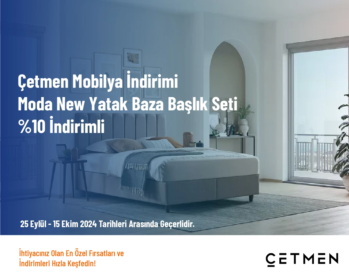 Çetmen Mobilya İndirimi - Moda New Yatak Baza Başlık Seti %10 İndirimli