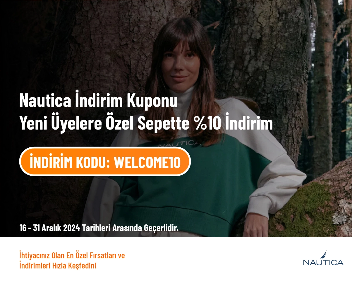 Nautica İndirim Kuponu - Yeni Üyelere Özel Sepette %10 İndirim