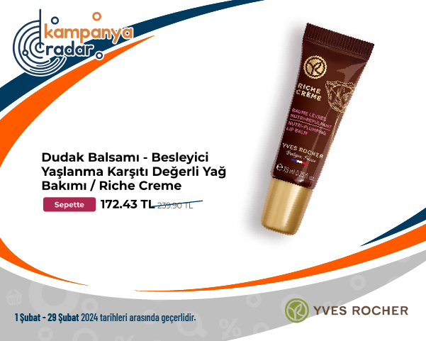 Yvesrocher Dudak Balsamı - Besleyici Yaşlanma Karşıtı Değerli Yağ Bakımı / Riche Creme