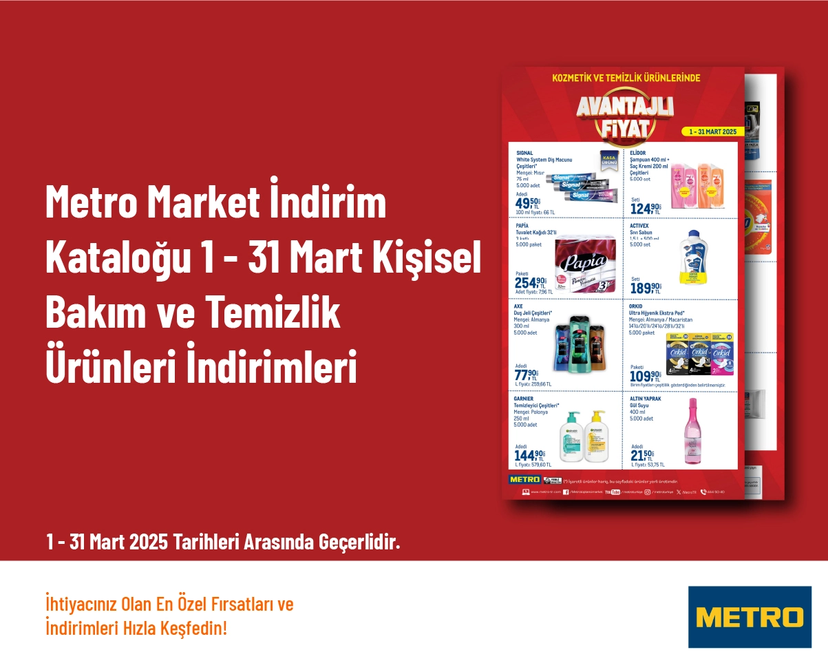 Metro Market İndirim Kataloğu - 1 - 31 Mart Kişisel Bakım ve Temizlik Ürünleri İndirimleri