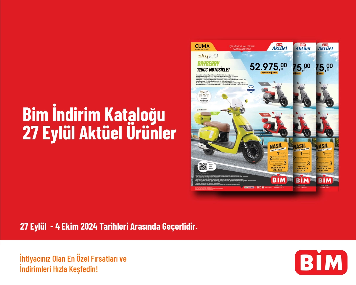 Bim İndirim Kataloğu - 27 Eylül Aktüel Ürünler Bim İndirim Kataloğu - 27 Eylül Aktüel Ürünler