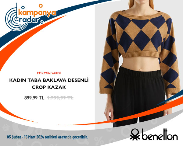 KADIN TABA BAKLAVA DESENLİ CROP KAZAK