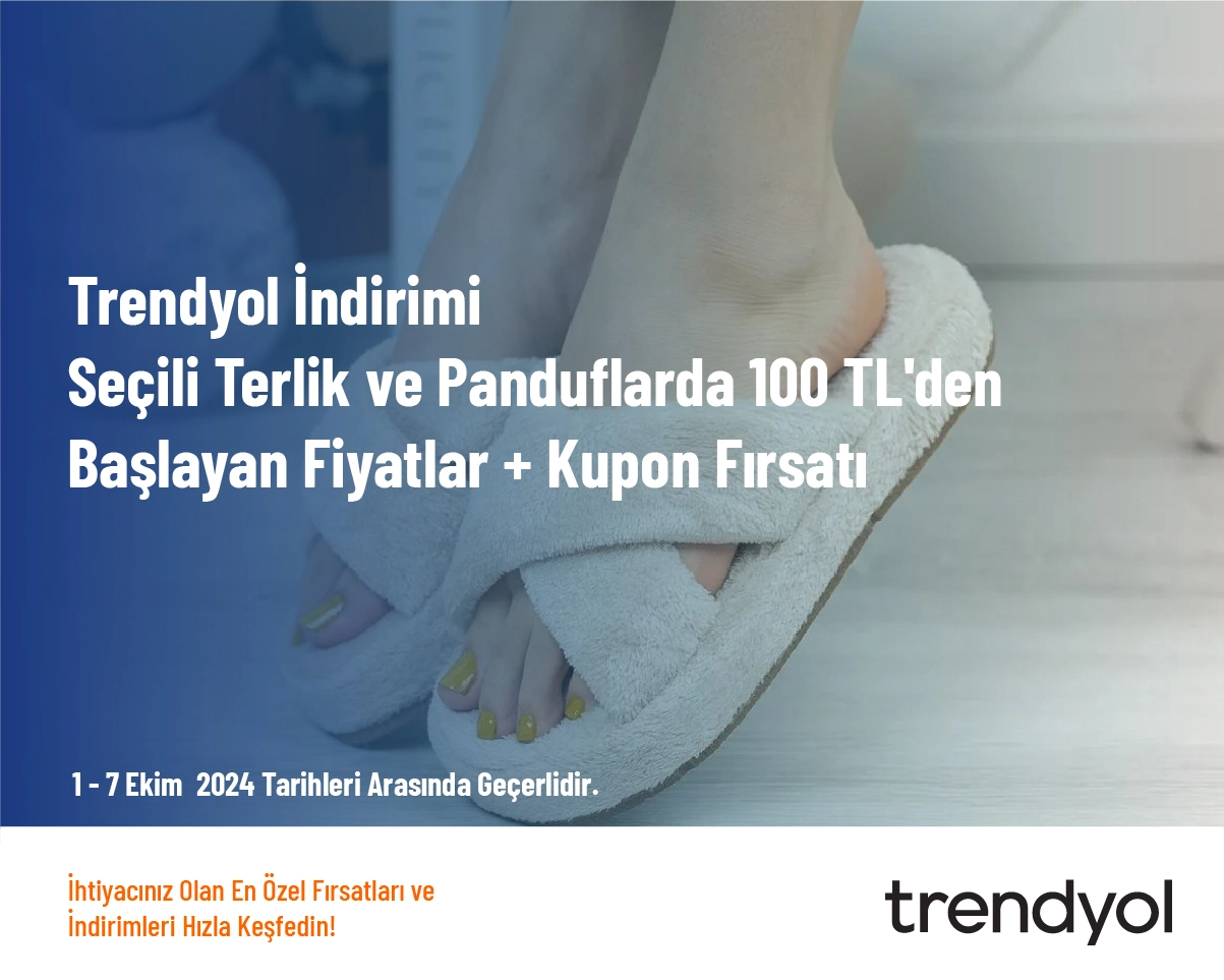 Trendyol İndirimi - Seçili Terlik ve Panduflarda 100 TL'den Başlayan Fiyatlar + Kupon Fırsatı