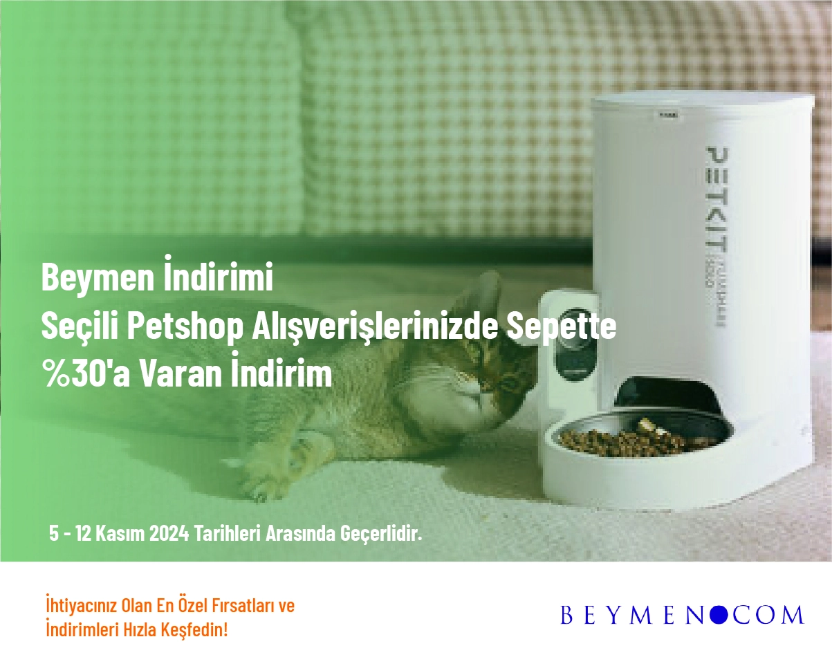 Beymen İndirimi - Seçili Petshop Alışverişlerinizde Sepette %30'a Varan İndirim