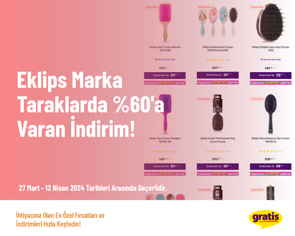 Eklips Marka Taraklarda %60'a Varan İndirim Eklips Marka Taraklarda %60'a Varan İndirim