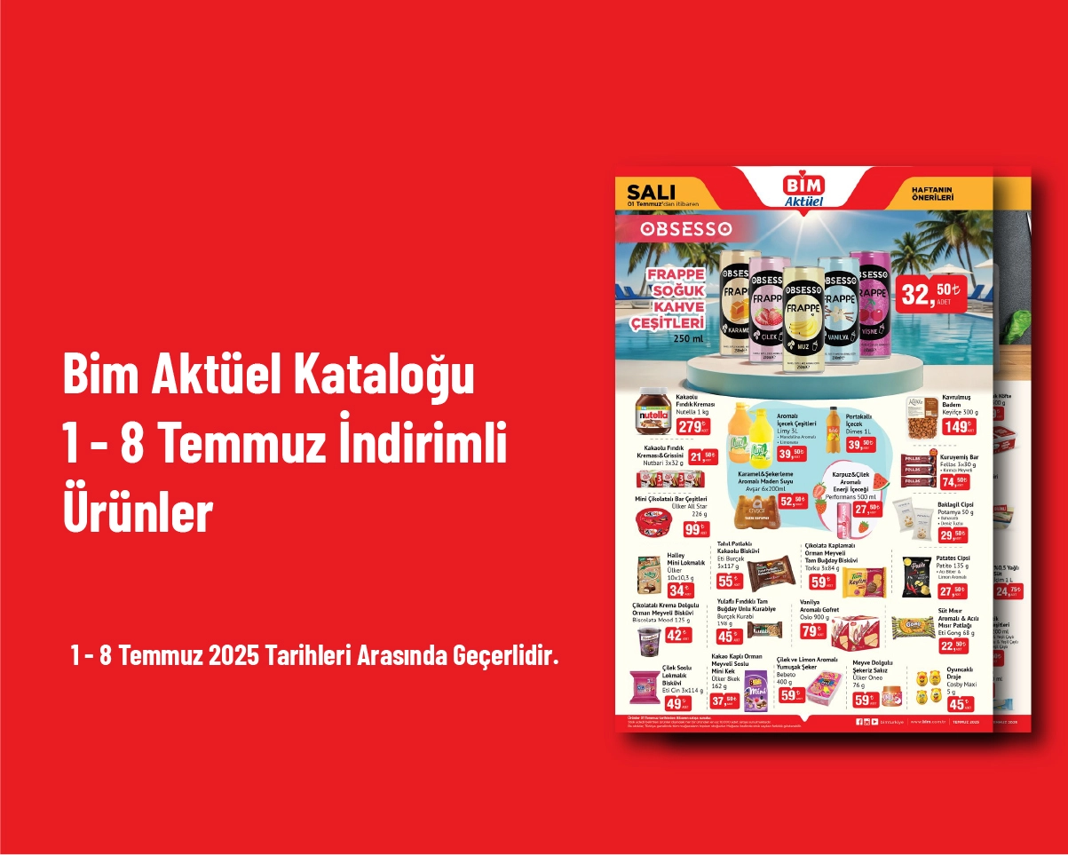Bim Aktüel Kataloğu - 1 - 8 Temmuz İndirimli Ürünler Bim Aktüel Kataloğu - 1 - 8 Temmuz İndirimli Ürünler