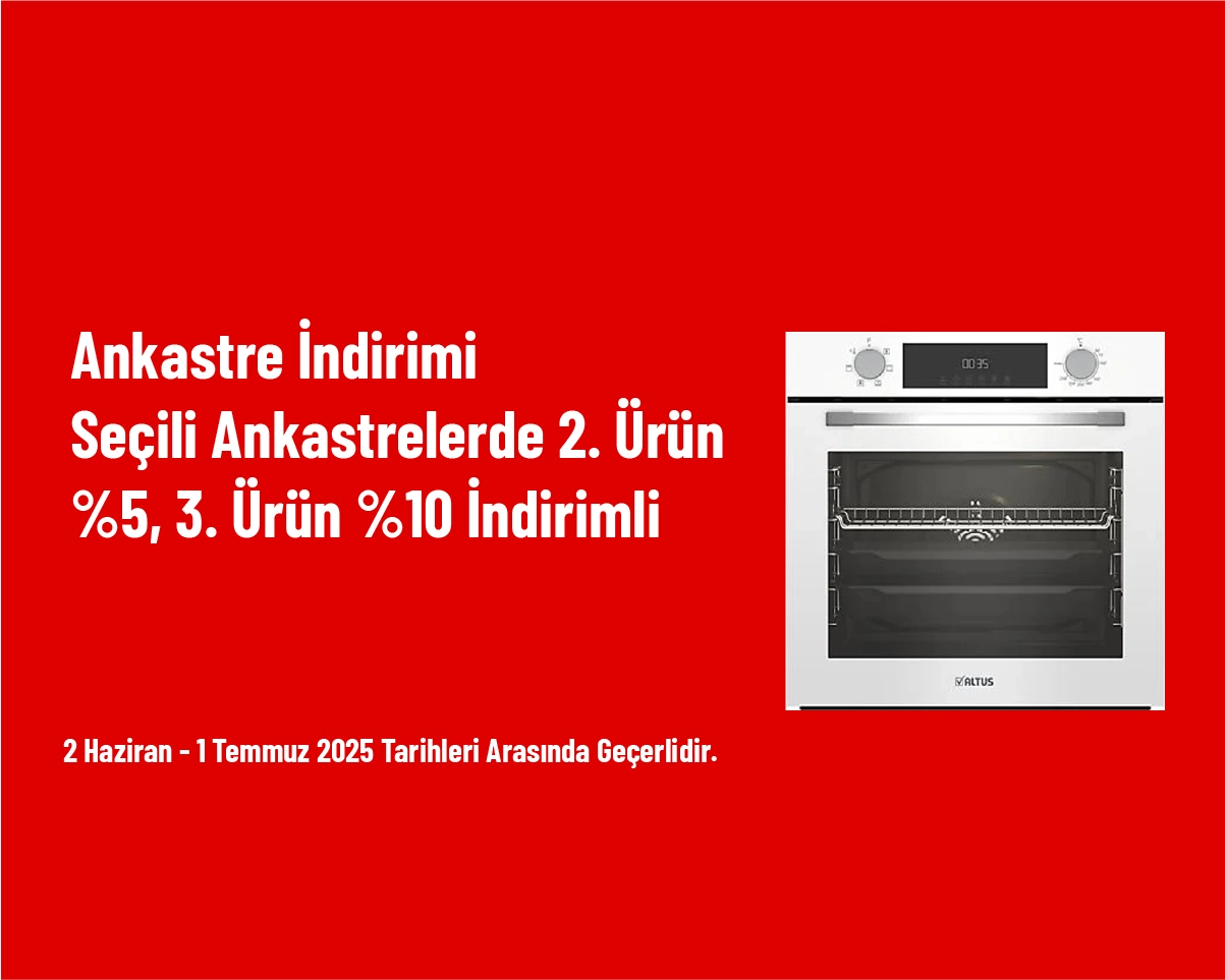 Ankastre İndirimi - Seçili Ankastrelerde 2. Ürün %5, 3. Ürün %10 İndirimli Ankastre İndirimi - Seçili Ankastrelerde 2. Ürün %5, 3. Ürün %10 İndirimli