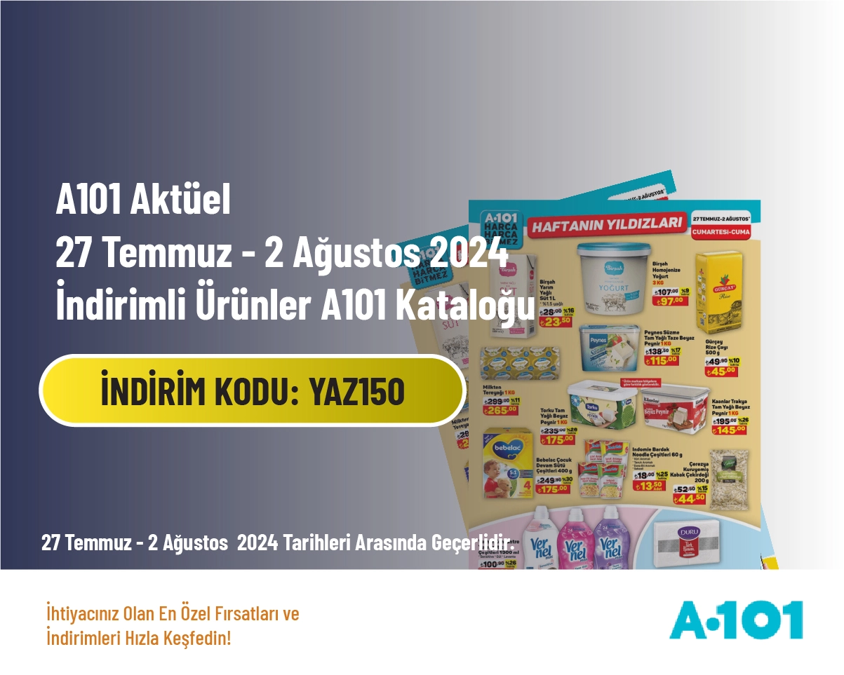 A101 Aktüel -  27 Temmuz - 2 Ağustos 2024 İndirimli Ürünler A101 Kataloğu