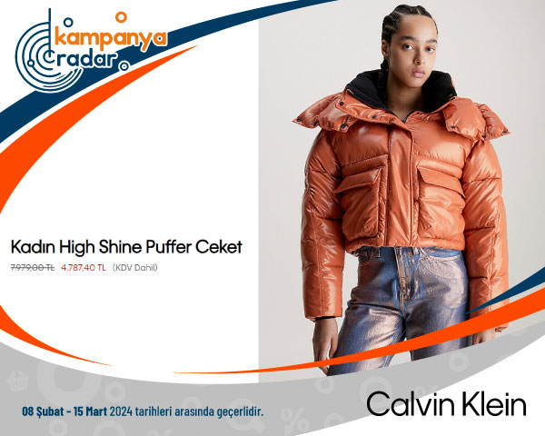  Calvin Klein Kadın High Shine Puffer Ceket