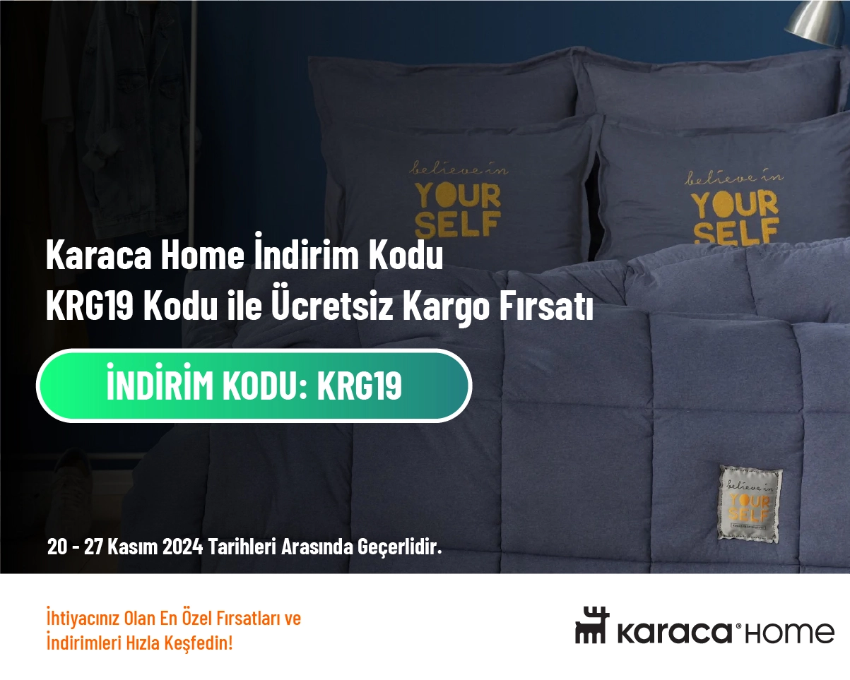 Karaca Home İndirim Kodu - KRG19 Kodu ile Ücretsiz Kargo Fırsatı