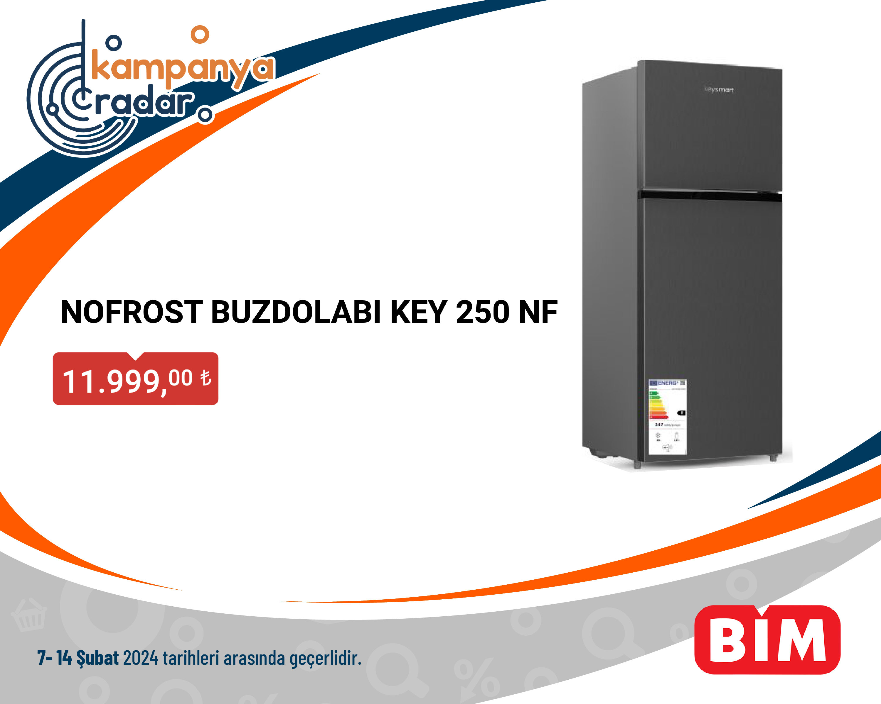 Bim Aktüel NOFROST BUZDOLABI KEY 250 NF Bim Aktüel NOFROST BUZDOLABI KEY 250 NF