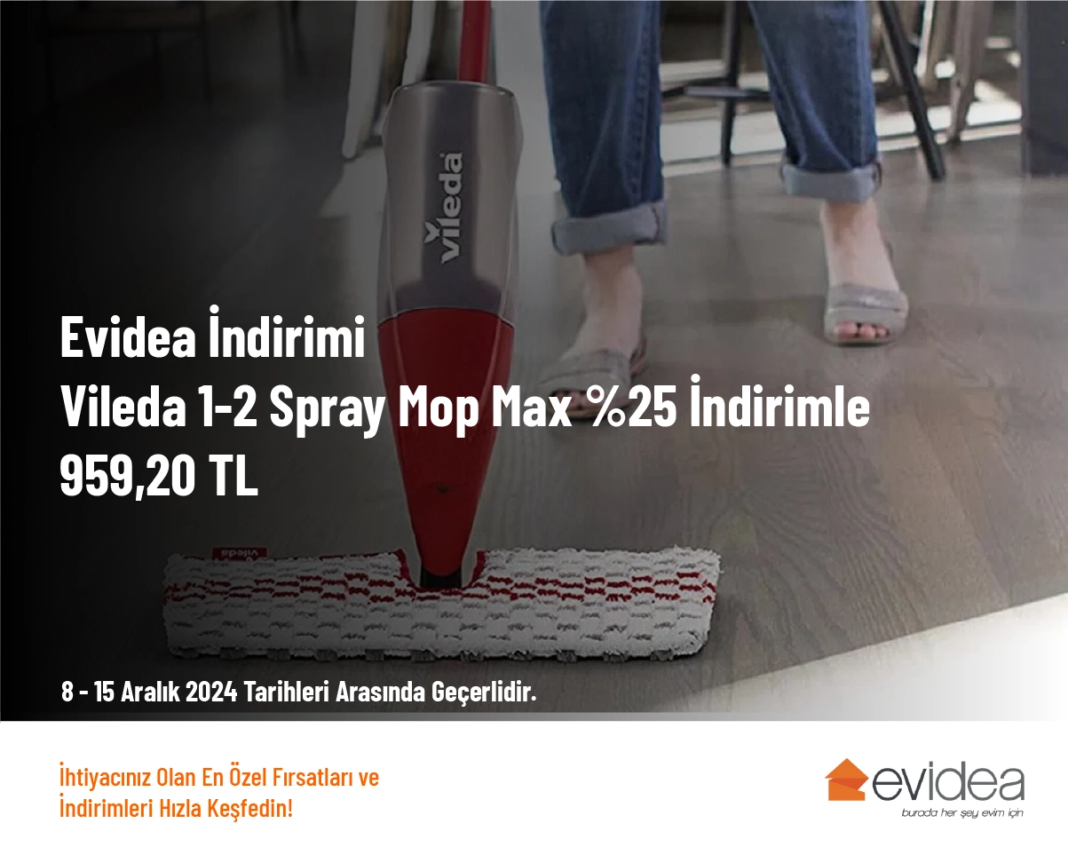 Evidea İndirimi - Vileda 1-2 Spray Mop Max %25 İndirimle 959,20 TL