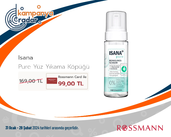 Rossmann Isana Pure Yüz Yıkama Köpüğü Rossmann Isana Pure Yüz Yıkama Köpüğü