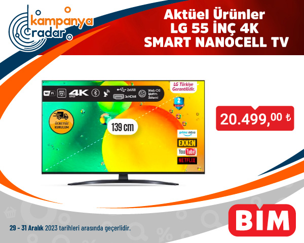 Bim Aktüel Ürünler Lg 55 İNÇ 4K SMART NANOCELL TV