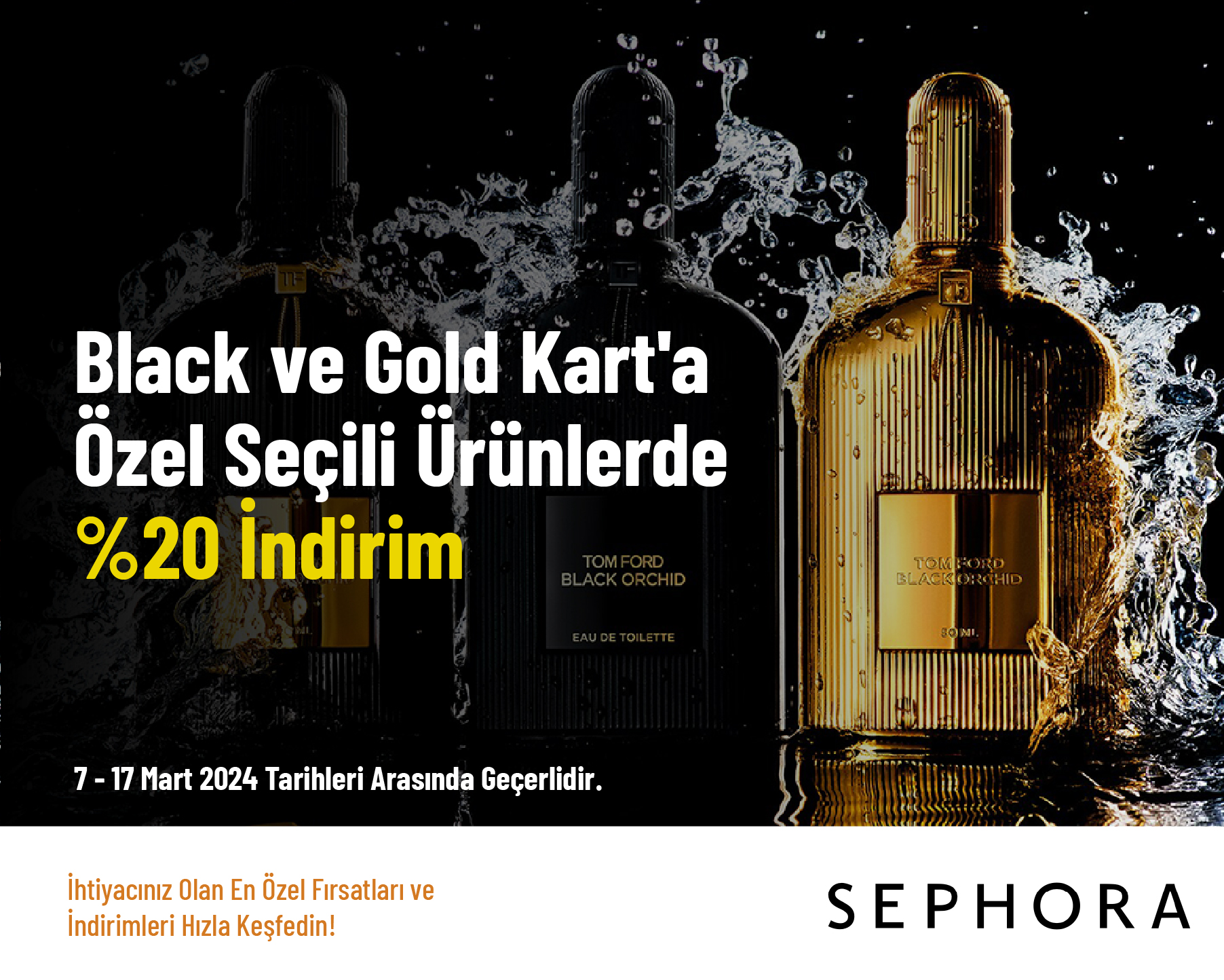 Black ve Gold Kart'a Özel Seçili Ürünlerde %20 İndirim