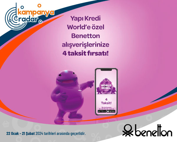 BENETTON ALIŞVERİŞİNİZE 200 TL WORLDPUAN FIRSATI