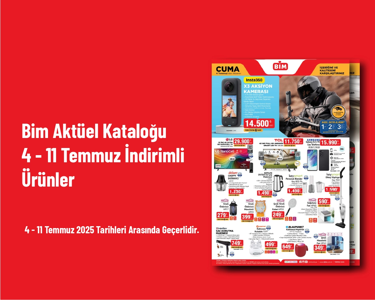 Bim Aktüel Kataloğu - 4 - 11 Temmuz İndirimli Ürünler Bim Aktüel Kataloğu - 4 - 11 Temmuz İndirimli Ürünler