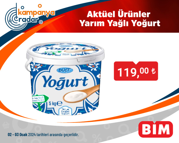 Bim Aktüel Ürünler Yarım Yağlı Yoğurt