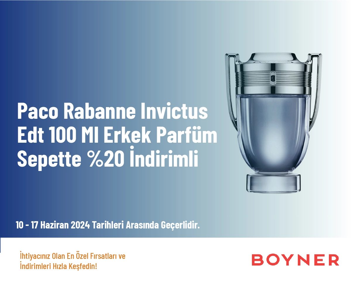 Paco Rabanne Invictus Edt 100 Ml Erkek Parfüm Sepette %20 İndirimli Paco Rabanne Invictus Edt 100 Ml Erkek Parfüm Sepette %20 İndirimli