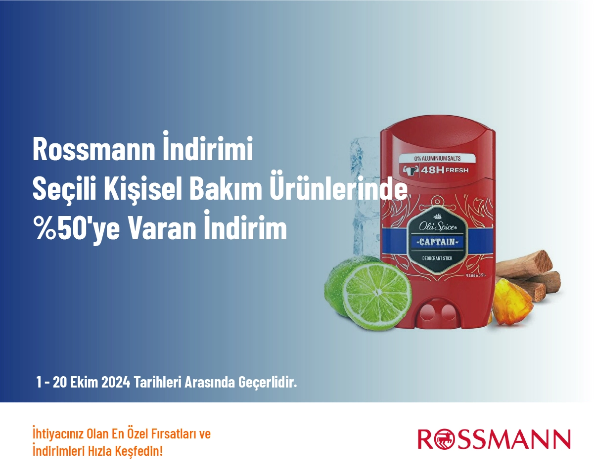 Rossmann İndirimi - Seçili Kişisel Bakım Ürünlerinde %50'ye Varan İndirim