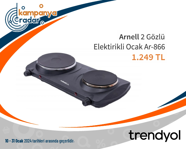 Arnell 2 Gözlü Elektirikli Ocak Ar-866