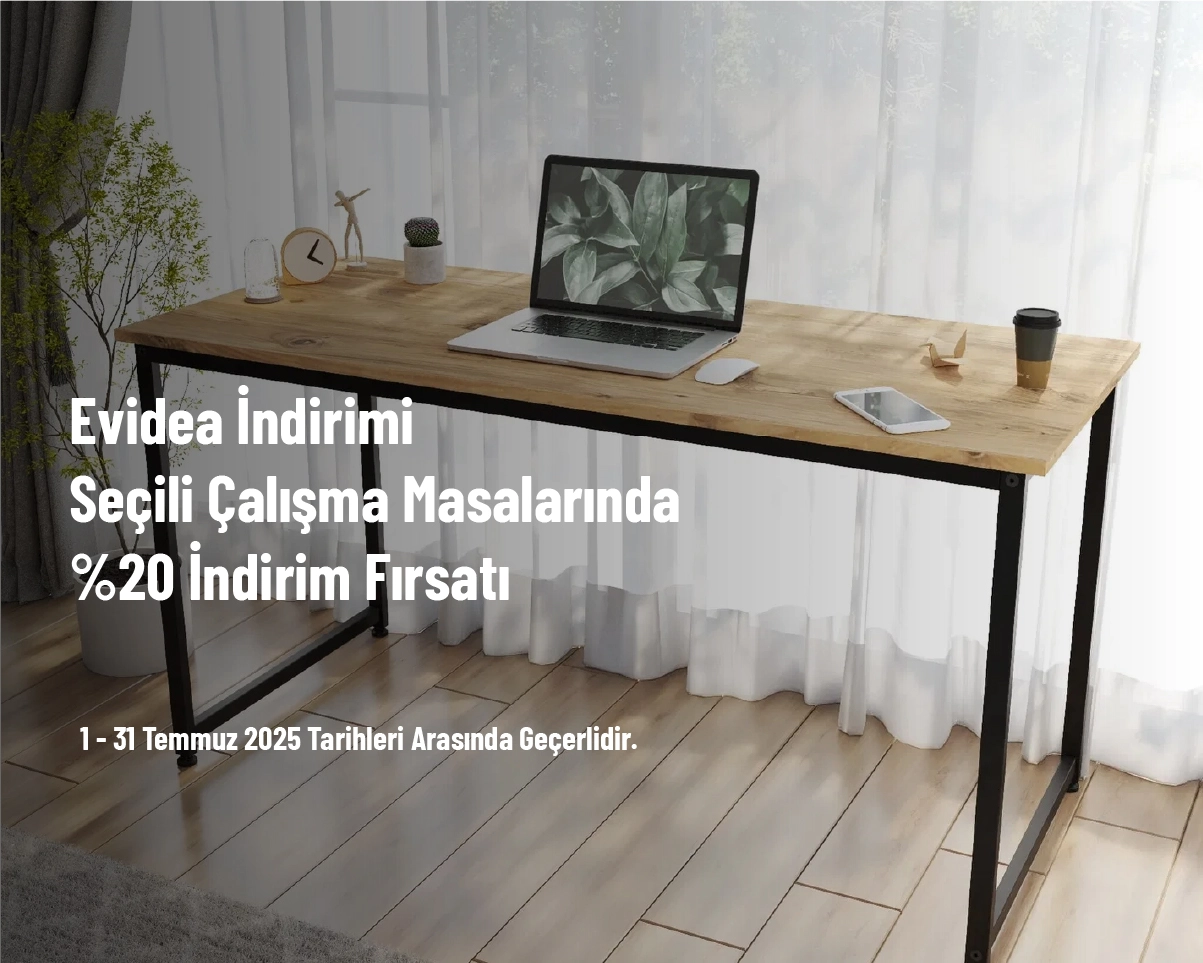 Evidea İndirimi - Seçili Çalışma Masalarında %20 İndirim Fırsatı Evidea İndirimi - Seçili Çalışma Masalarında %20 İndirim Fırsatı