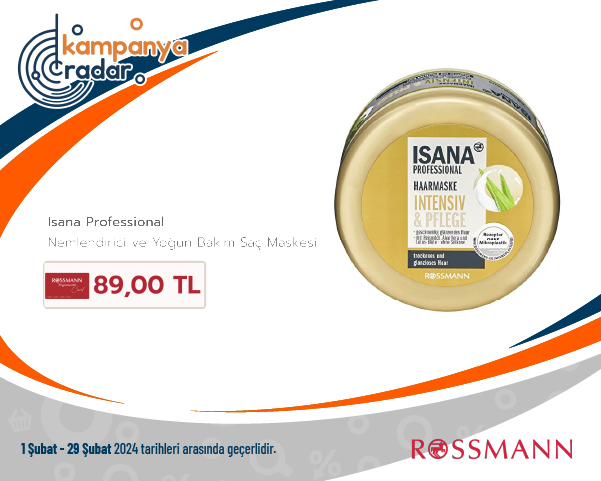 Rossmann Isana Professional Nemlendirici ve Yoğun Bakım Saç Maskesi Rossmann Isana Professional Nemlendirici ve Yoğun Bakım Saç Maskesi