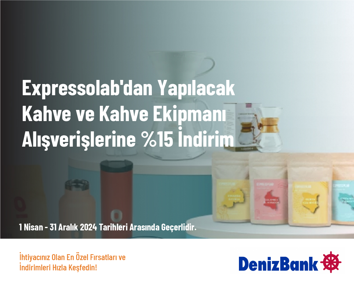 Expressolab'dan Yapılacak Kahve ve Kahve Ekipmanı Alışverişlerine %15 İndirim