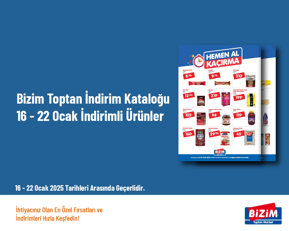 Bizim Toptan İndirim Kataloğu - 16 - 22 Ocak İndirimli Ürünler